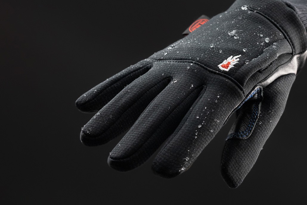Close up of a black glove